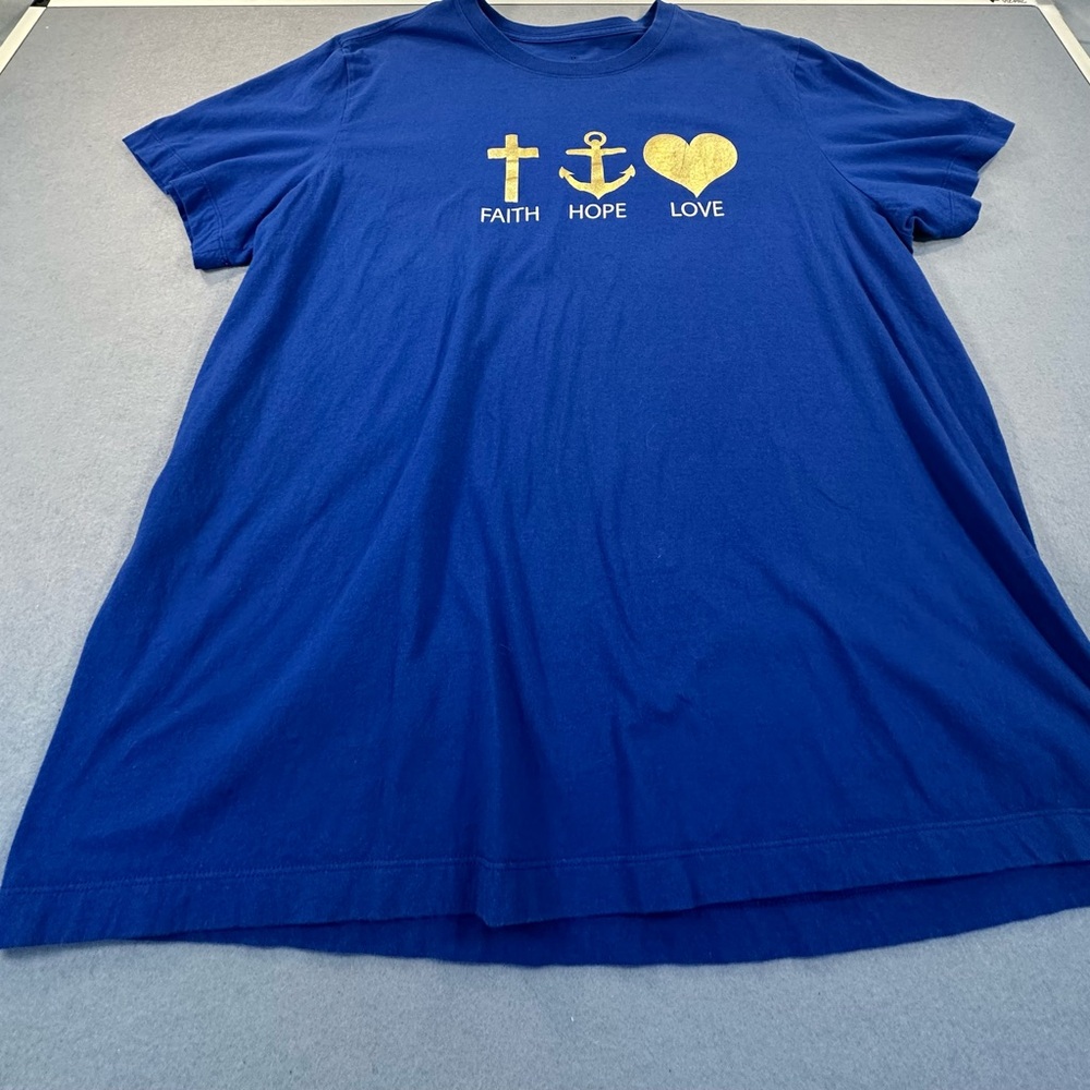 Faith Hope Love Women’s Blue Graphic T-Shirt size 2X